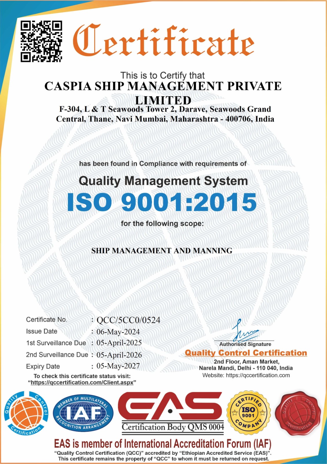 ISO CERTIFICATE